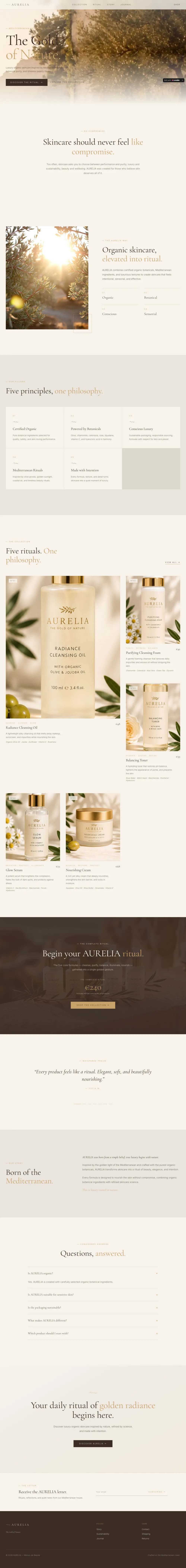 Aurelia Skincare, landing page από Κωνσταντίνα Μ.